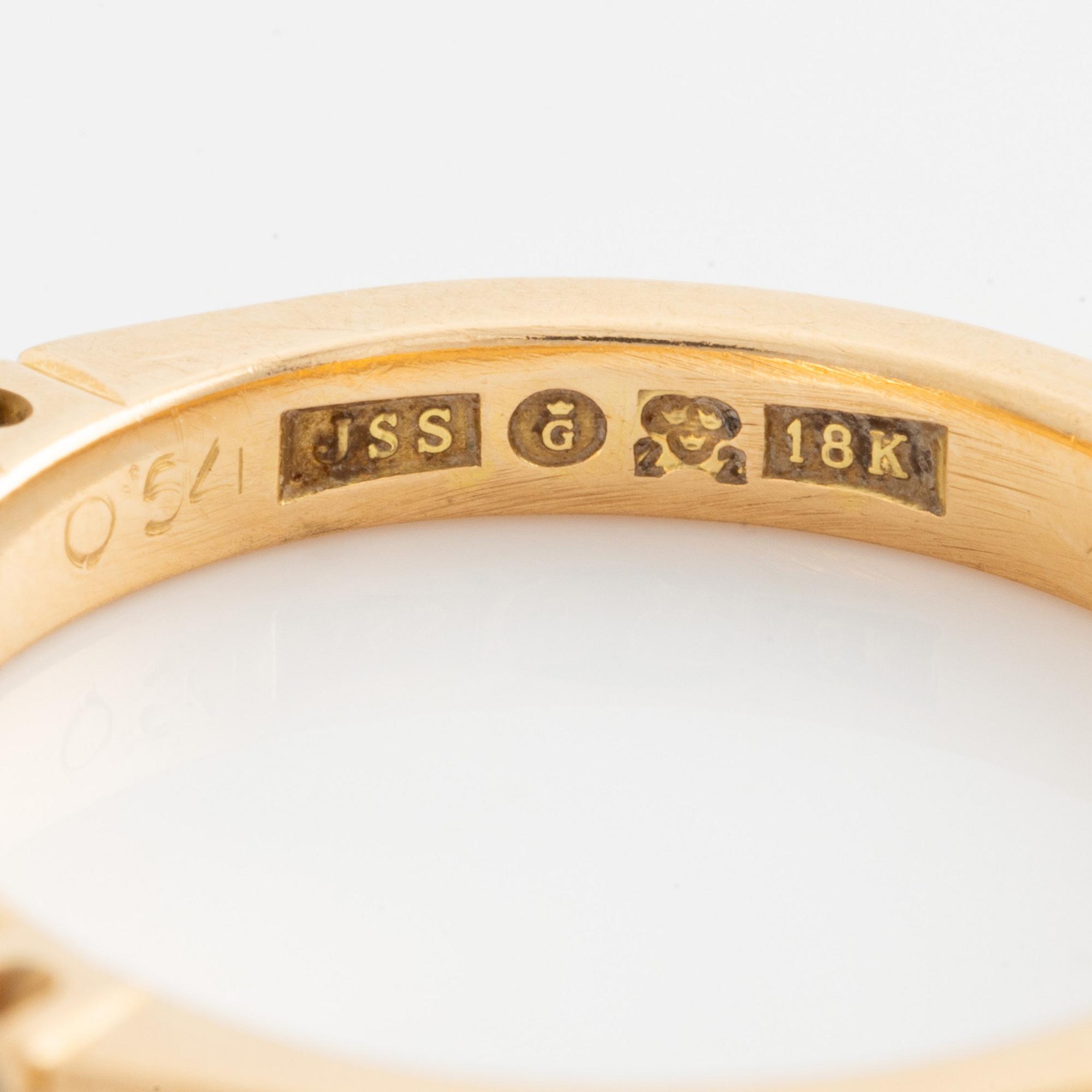 Ring, Jarl Sandin, alliance, 18K gold with brilliant-cut diamonds.