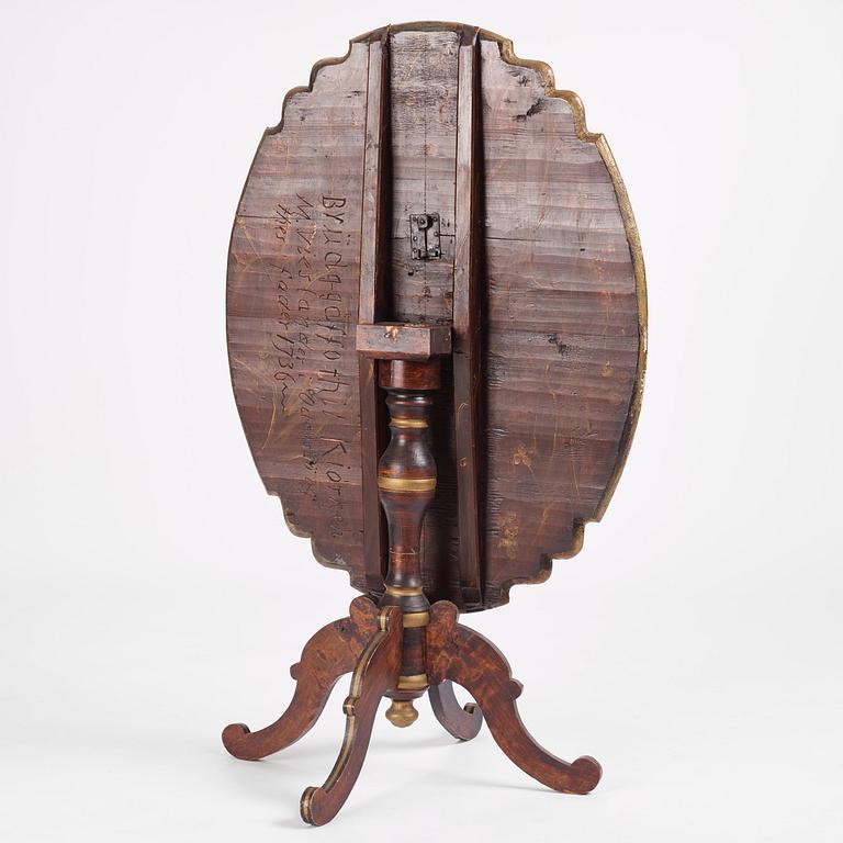 Fällbord, Sverige, 1700-talets första hälft, Senbarock.