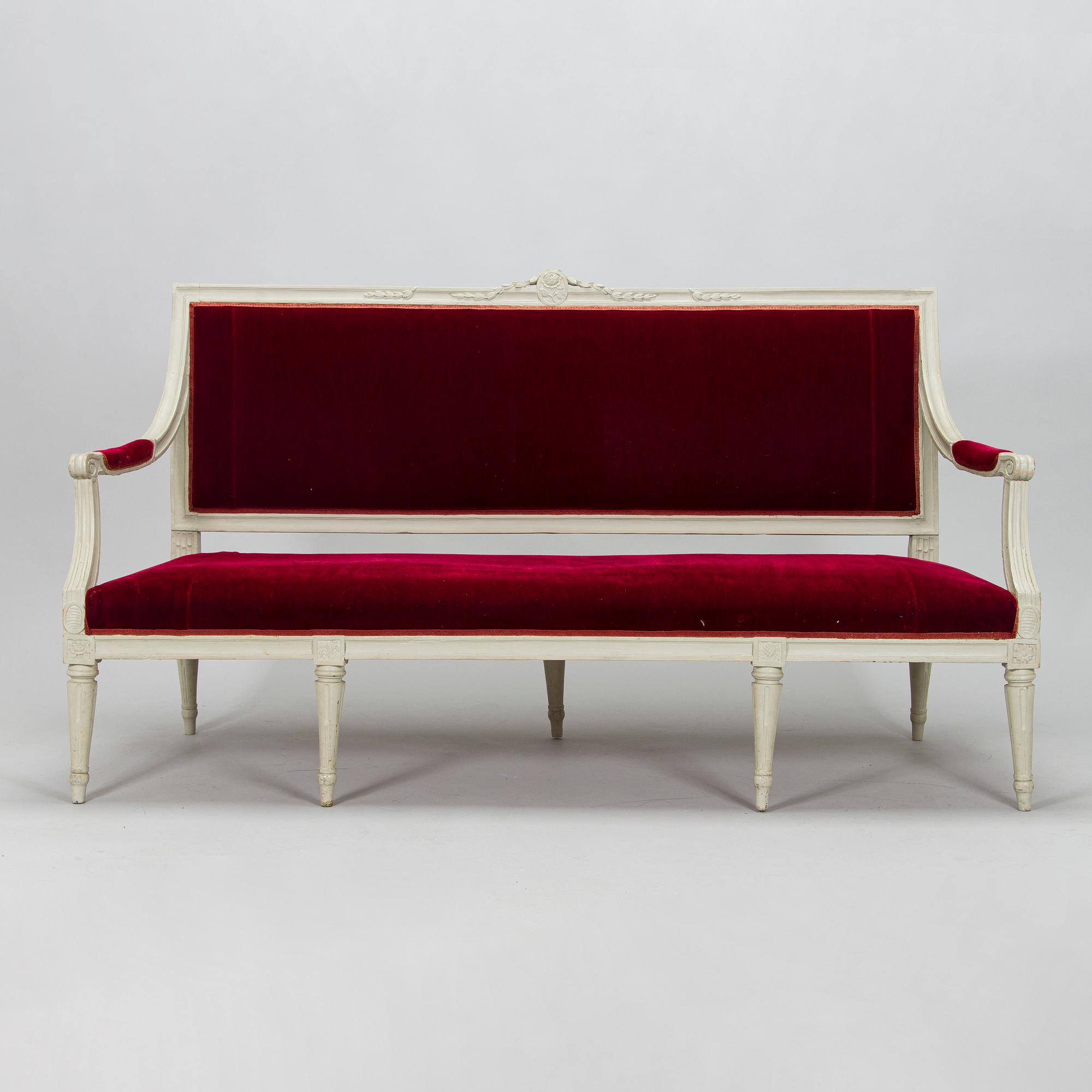 A Swedish Gustavian sofa, late 18th century.