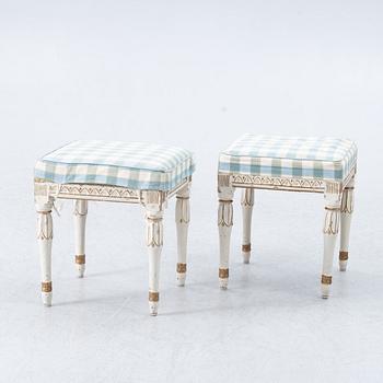 Stools, a pair of Gustavian, second half of the 18th century.