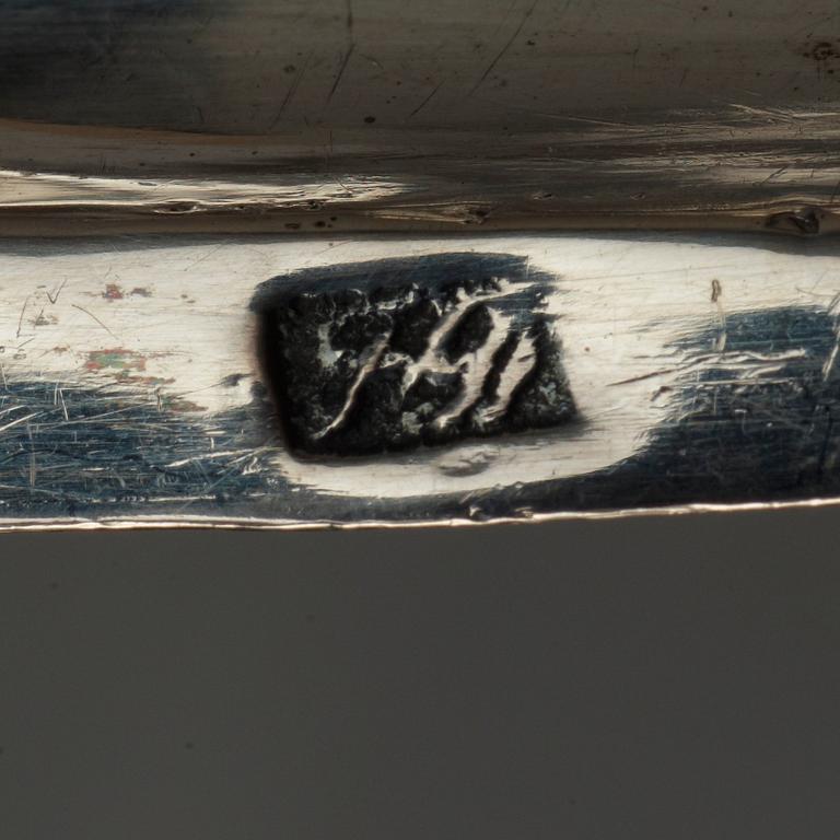 Ljusstakar, ett par, okänd mästarstpl FD, Sverige 1770-tal. Rokoko.