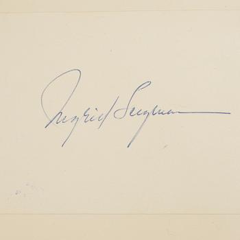 PARTI AUTOGRAFER, 5 st, främst Ingrid Bergman och Robert Kennedy.