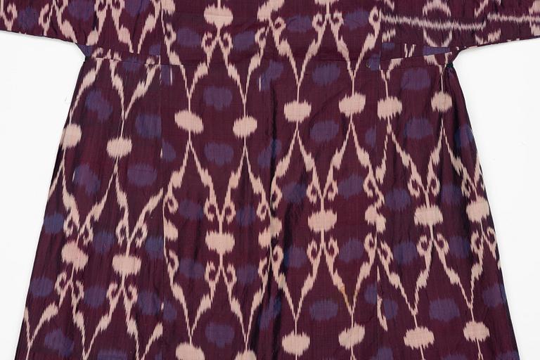 A silk Ikat Chapan, Central Asian, 1880s.