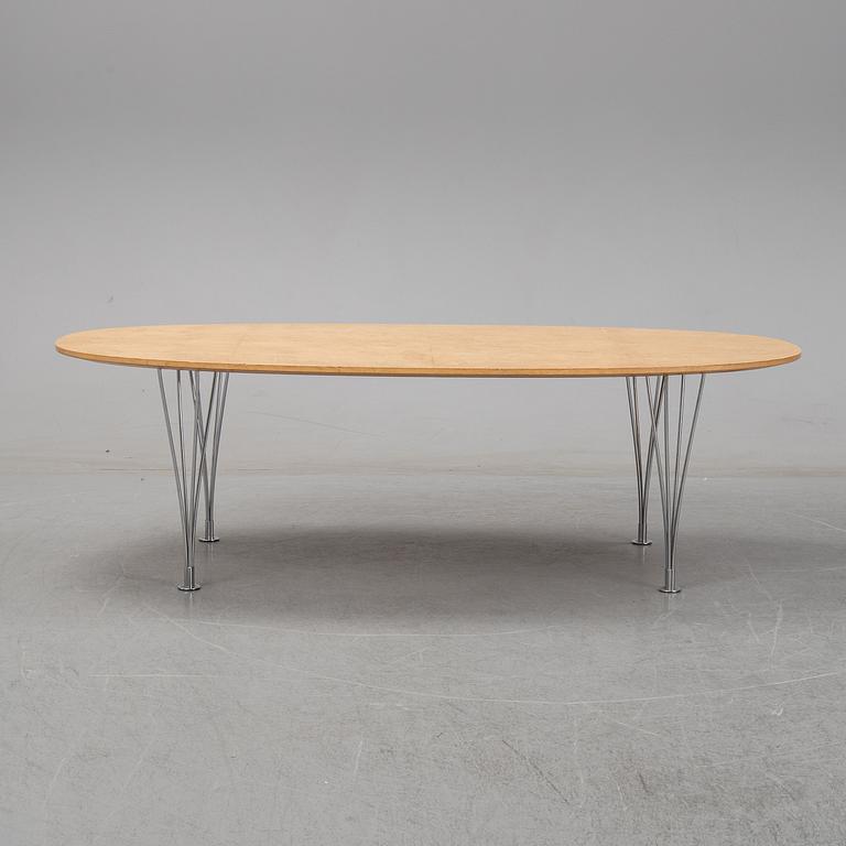 A 'Super-elliptical' birch coffee table by Piet Hein & Bruno Mathsson for Fritz Hansen.