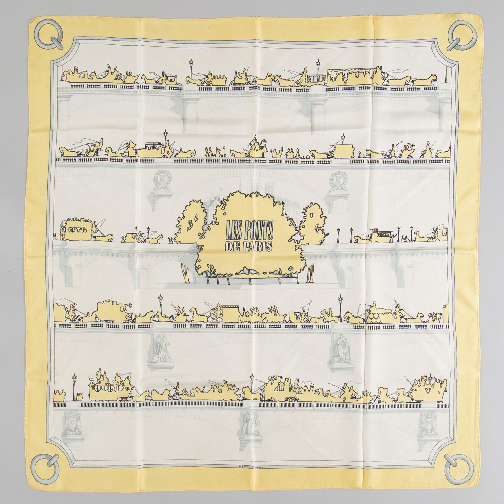 SCARF, Hermès, "Les Ponts de Paris" issued 1952.