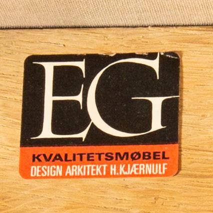 A Henning Kjaernulf, 1960s 7 pcs oak dining set, EG Möbler Danmark.