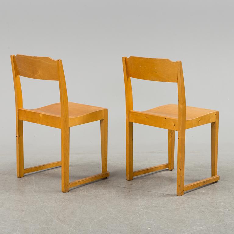 A set of six mid 20th century chairs 'Orkesterstolen' by Sven Markelius.