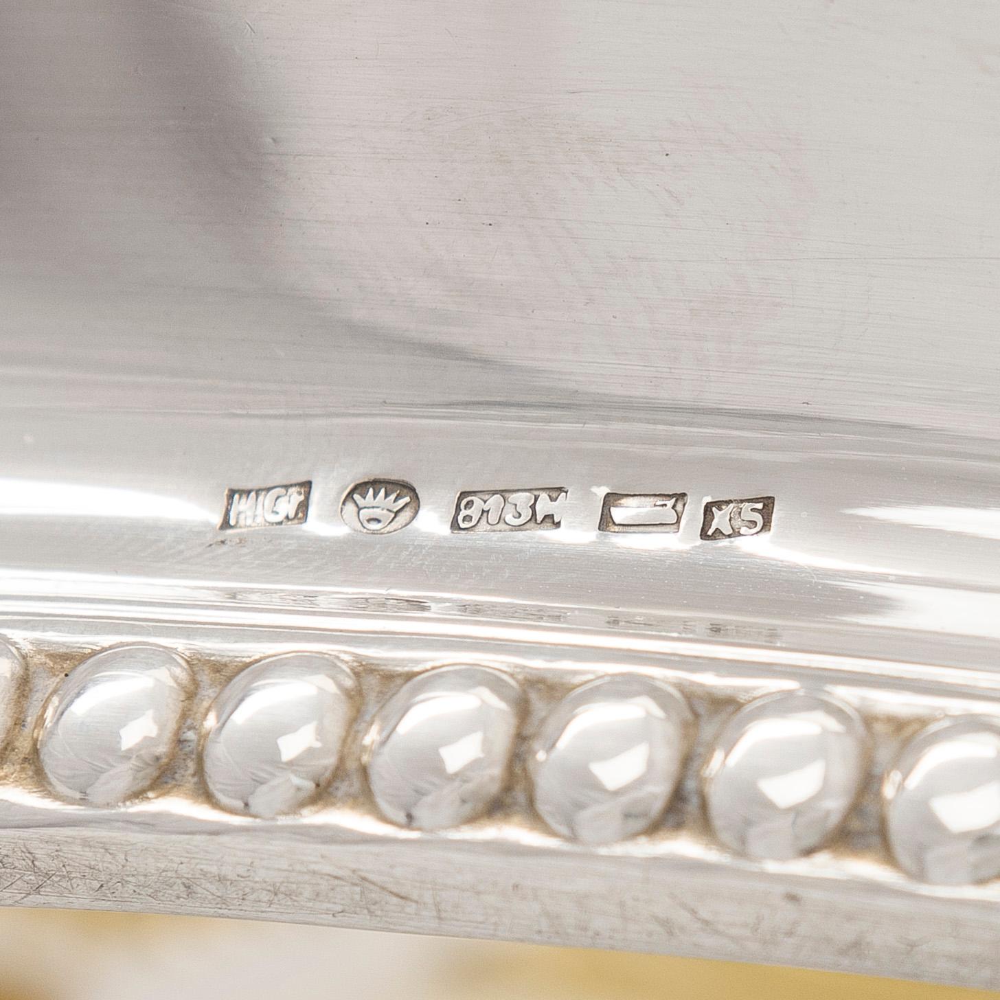 A silver fruit bowl with glass liner, Helsinki 1927.