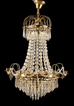 LJUSKRONA, empirestil, 1900-talets mitt. Höjd ca 75 cm.