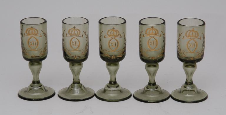 GLAS, 5 st. Karl XII:s monogram.