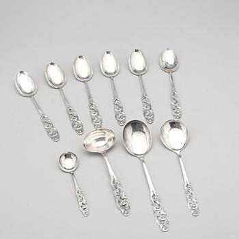 BESTICKSERVIS, 72 delar. Silver. Norge 830/1000. Totalt ca 2520 g.