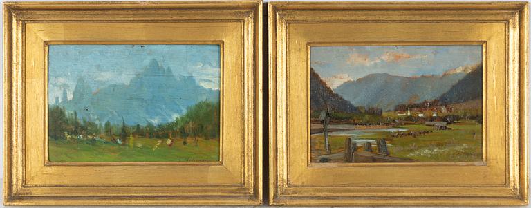 Enrico Felisari, Landscape Views, a pair.