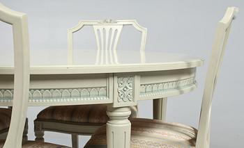 MATGRUPP, 5 delar, gustaviansk stil, 1900-talets andra hälft.