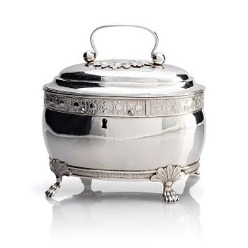 266. A Swedish empire silver sugar-casket, mark of Magnus Dahlqvist, Stockholm 1822.