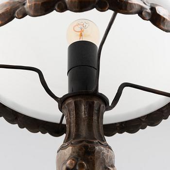 Harald Notini, attributed to. A table lamp, model number 6735, Arvid Böhlmarks Lampfabrik, Stockholm 1919-1928.