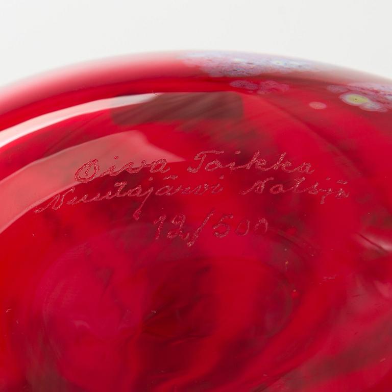 Oiva Toikka, a 'Fire bird' glass bird, signed and numbered O. Toikka Nuutajärvi 12/500.