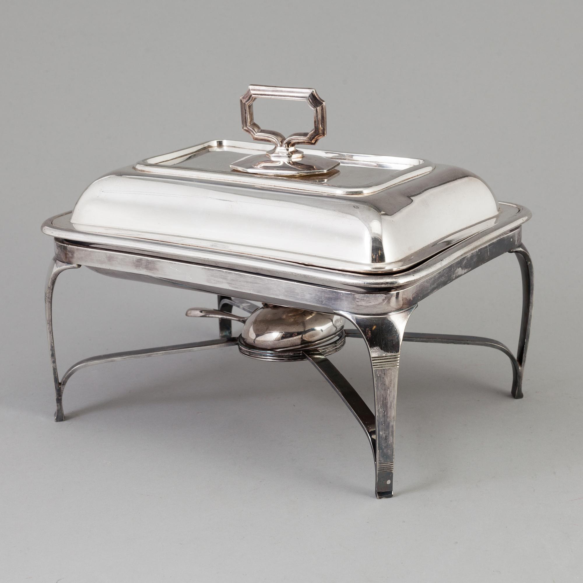 A silver plated vegetable tureen, marked Berndorf, Austria.