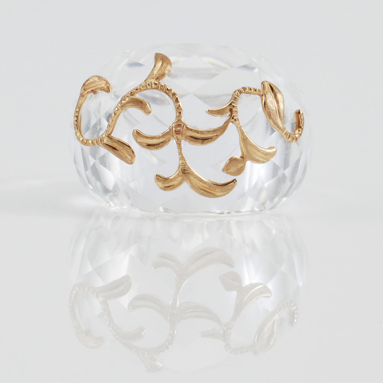 RING, 14k guld och bergkristall.