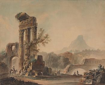 722. Louis Jean Desprez In the manner of the artist, Landscape with ruins.