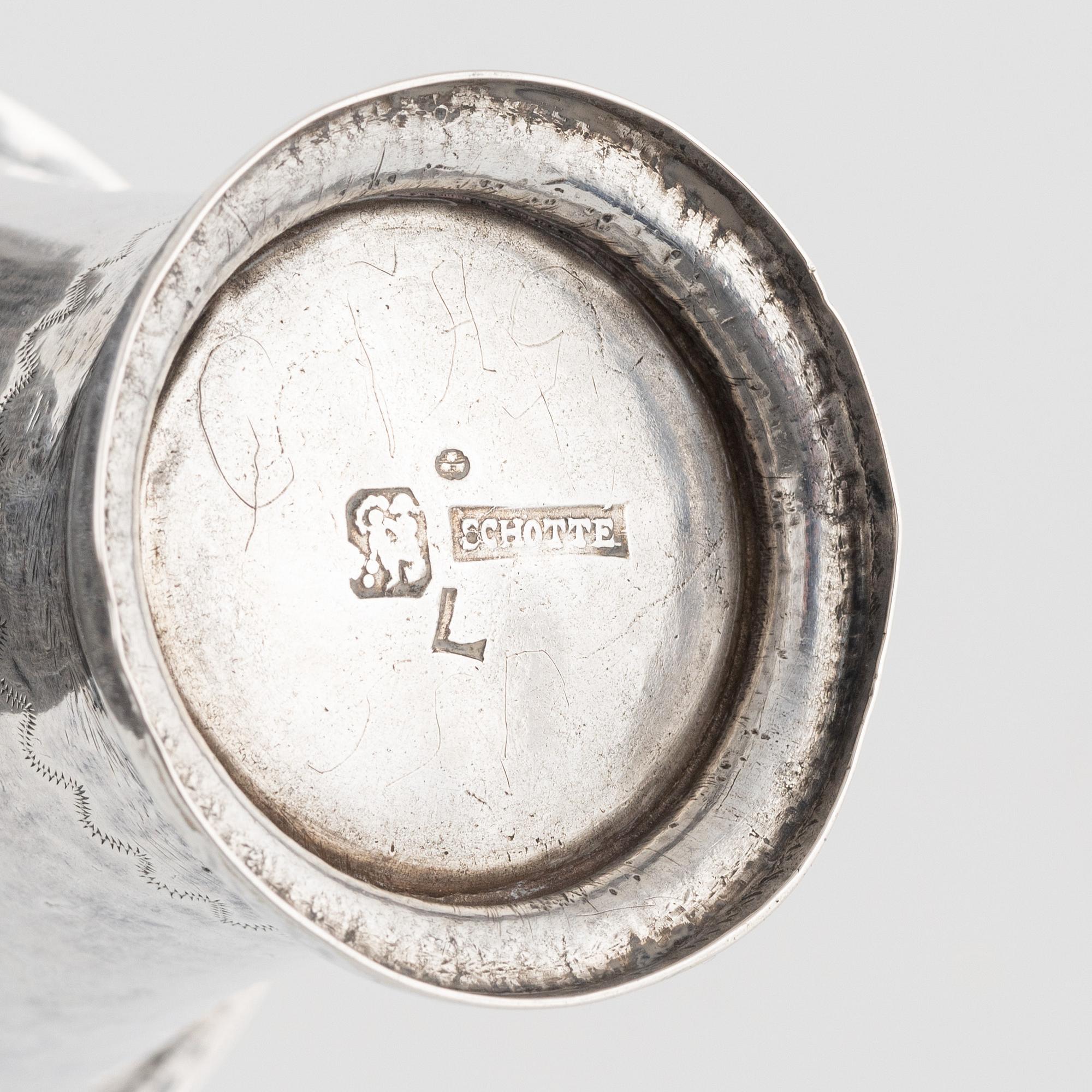 A Swedish Silver Beaker, mark of Per Schotte, Vadstena 1769.