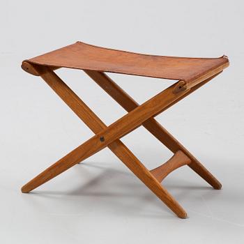 Östen Kristiansson, an oak and leather stool, Luxus, Vittsjö, 1960's.