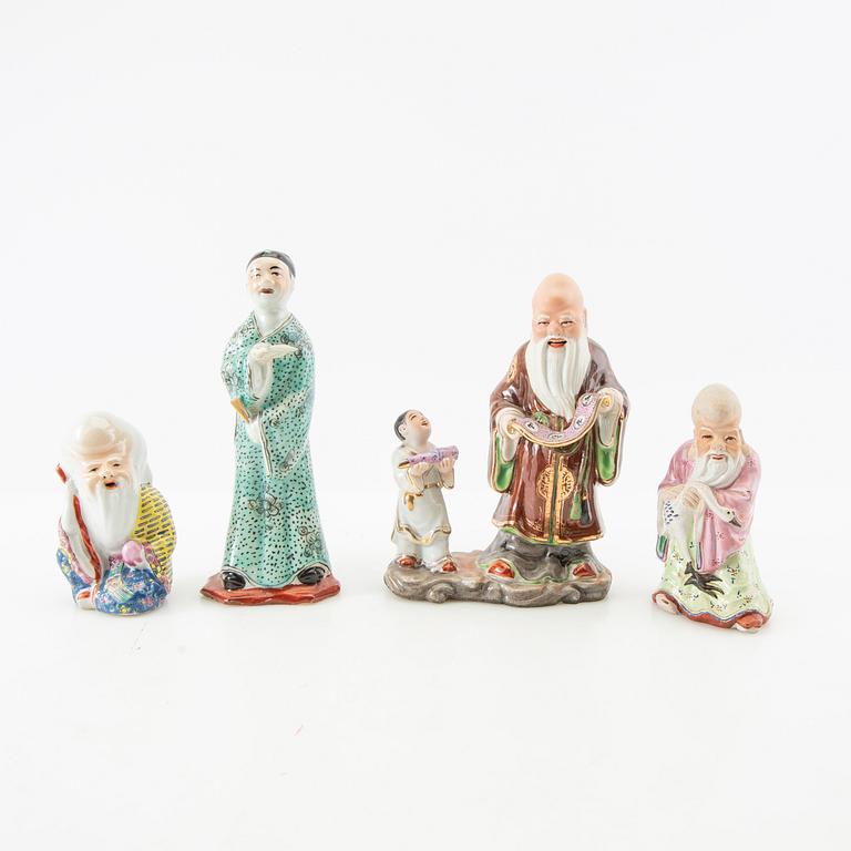 Figuriner 7 st Kina/Europa 1900-tal porslin/keramik.