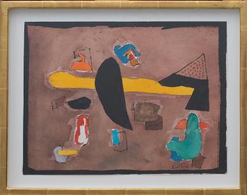 ROBERT JACOBSEN, gouache på papper, signerad.