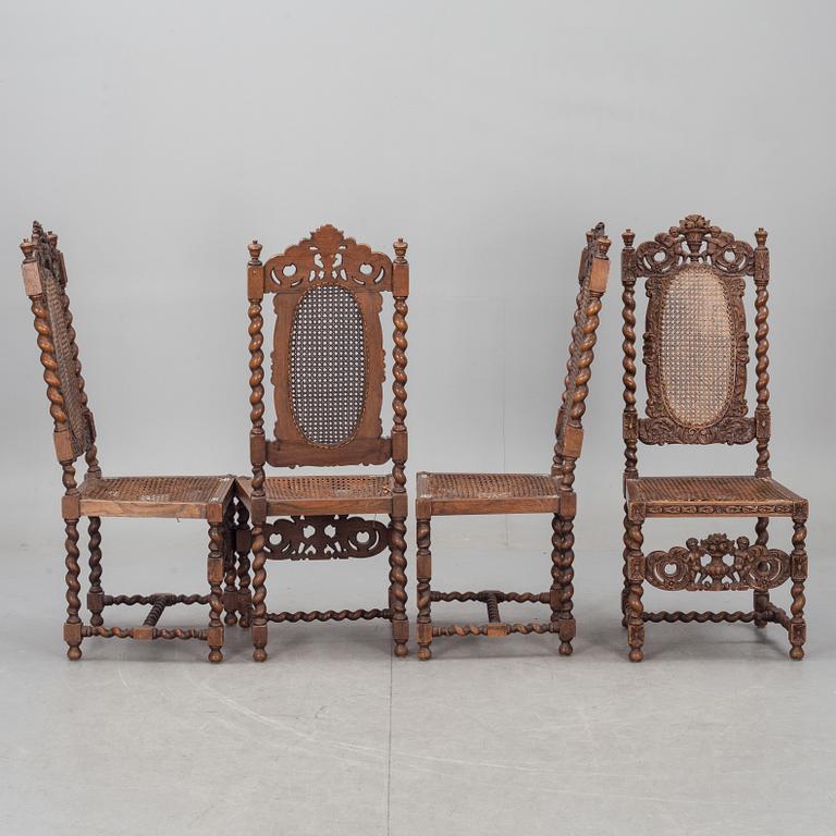 STOLAR, 4 st. Barockstil, sekelskiftet 1900.