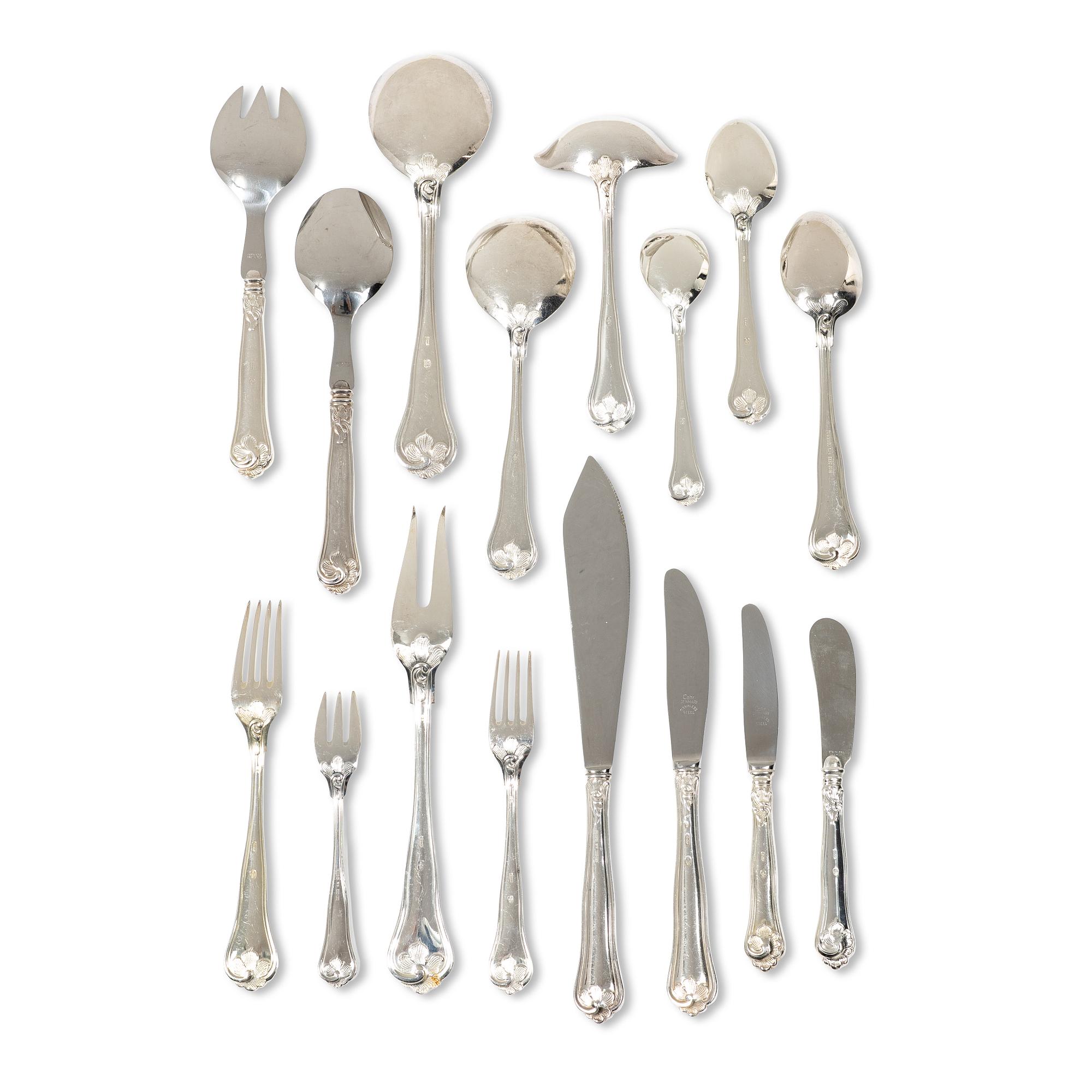 A Danish silver cutlery set, “Sachsisk”, Cohr, Swedish import mark ( 121 pieces).