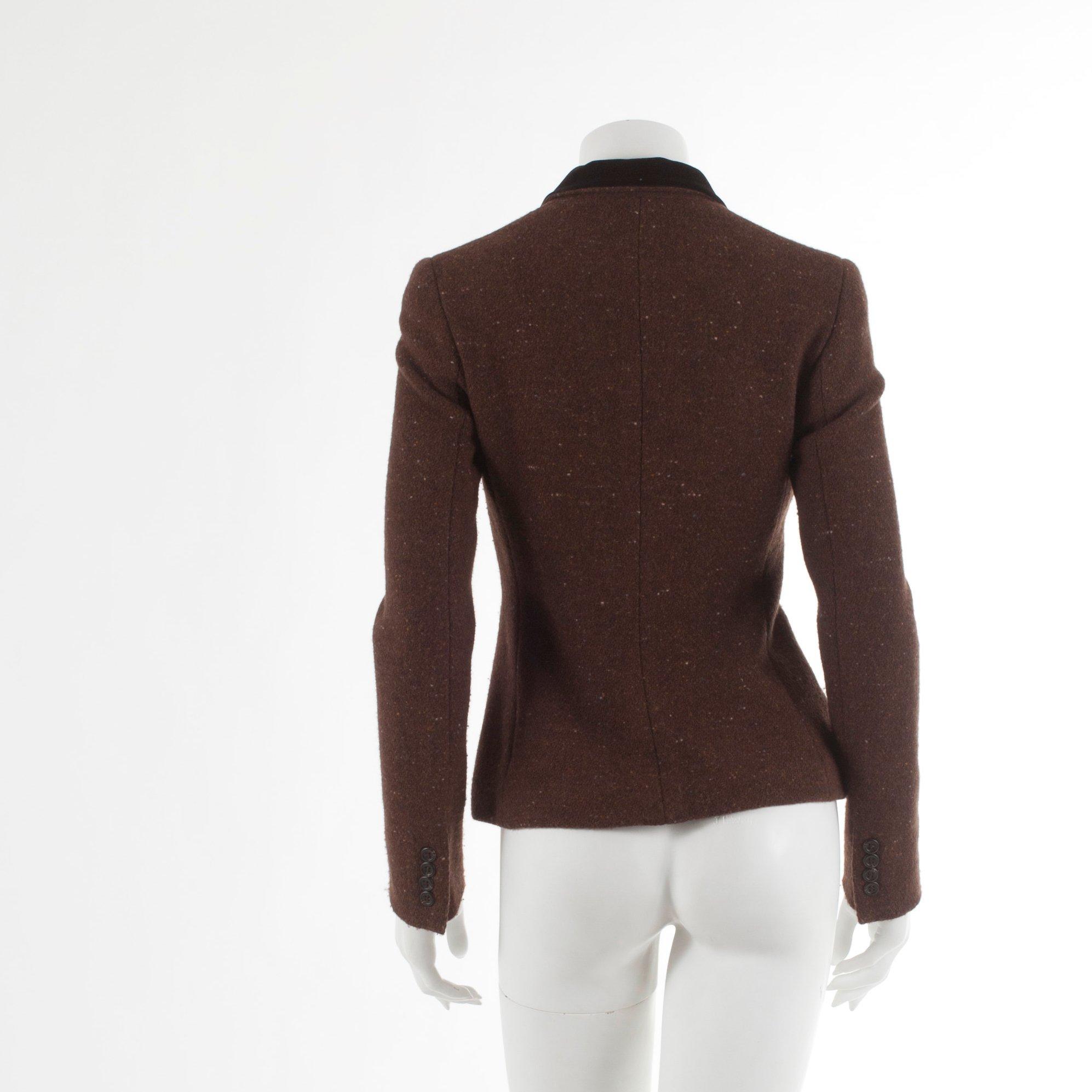 RALPH LAUREN, a brown wool- and cashmere blend jacket, size US 4.