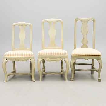 Six 18th Century late Baroque/Rococo chairs.