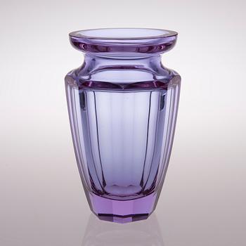 A Neodymium Crystal Vase by Moser, Czech.