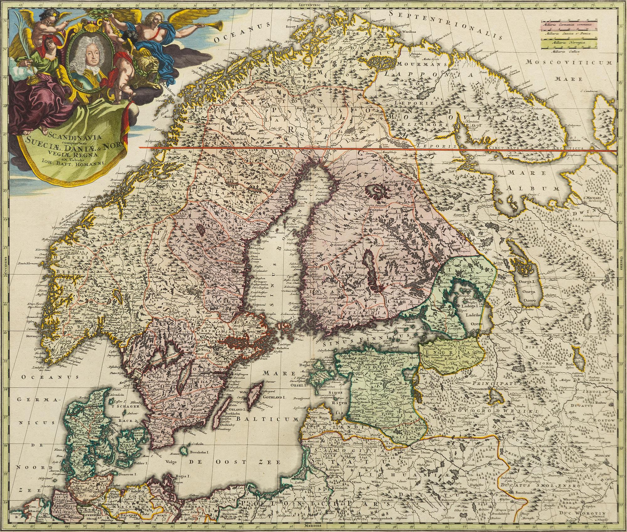 Johann Baptist Homann, "Scandinavia".