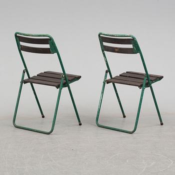 TRÄDGÅRDSSTOLAR/FÄLLSTOLAR, ett par, "B12", Grythyttan, 1960-tal.