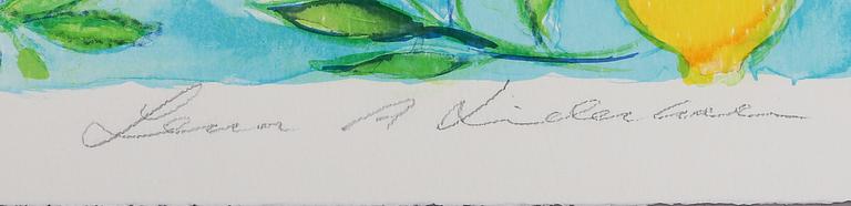 LENA LINDERHOLM, färglitografi, signerad och numrerad 169/190.