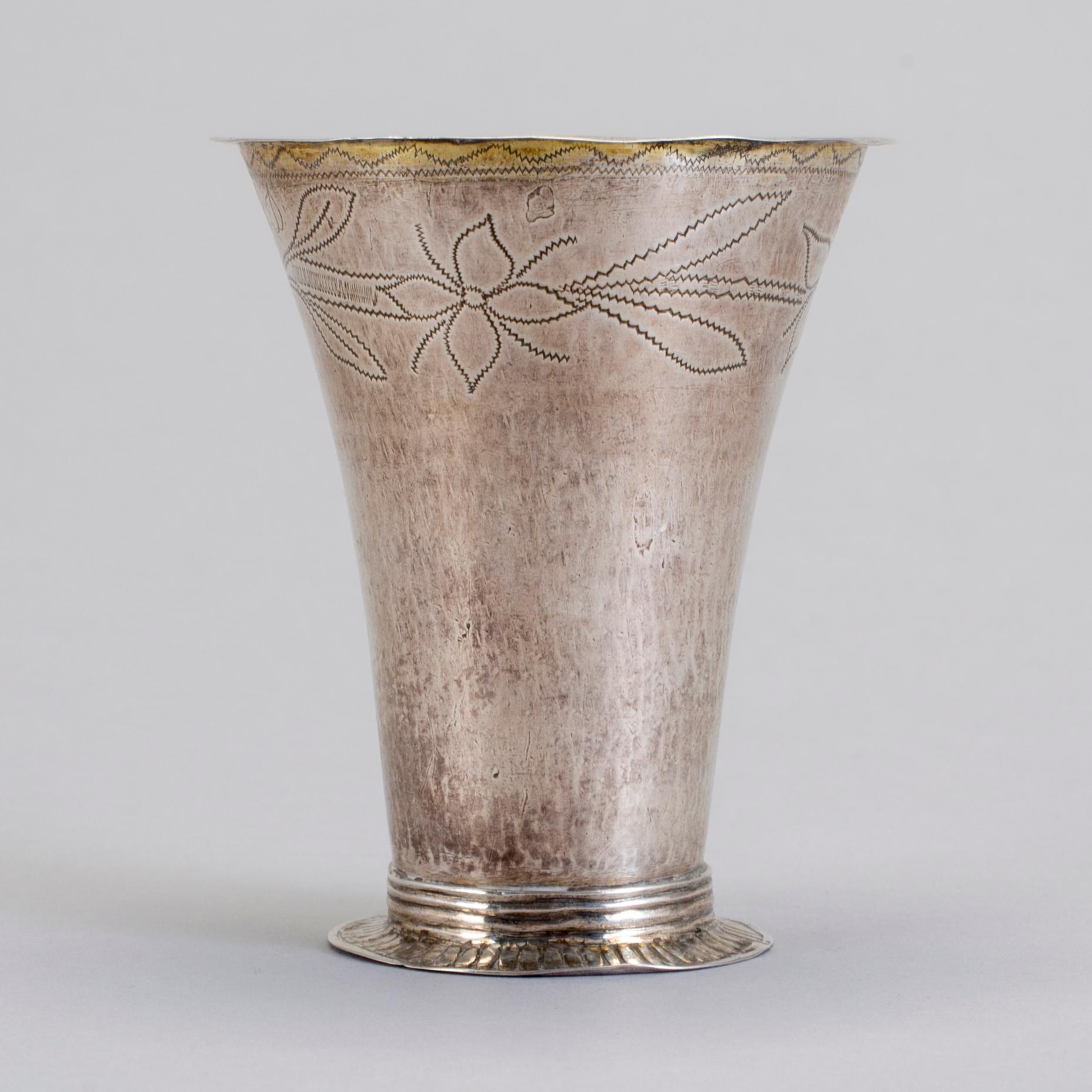 BÄGARE, silver, Anders Hjulström (1784-1816), Köping, 1796. Vikt 84 g.