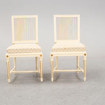 Stolar, sex stycken, gustaviansk stil, 1800-tal.