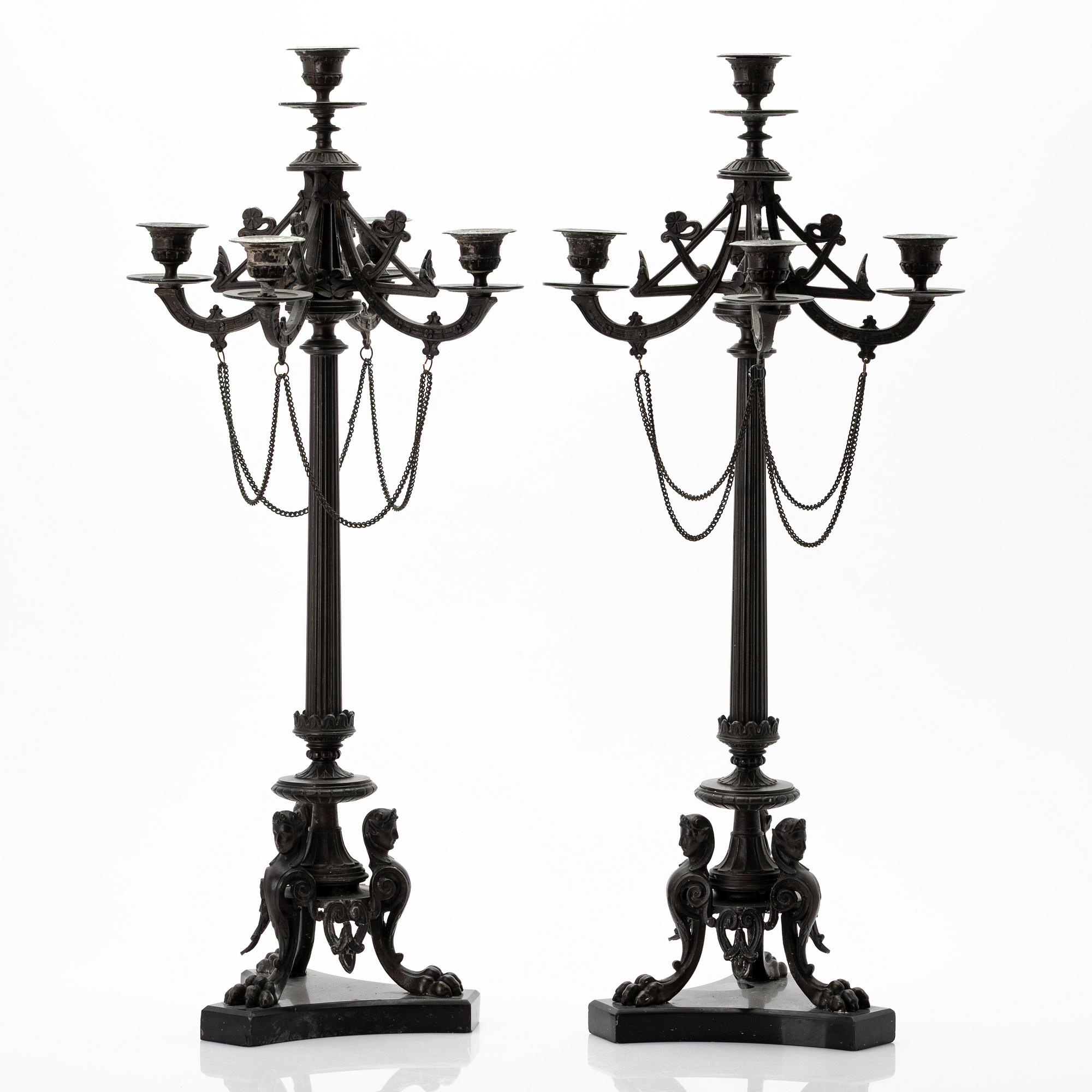 Candelabra, a pair, Empire style, early 20th century.
