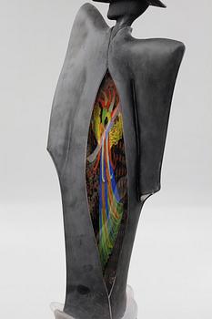 KJELL ENGMAN, a glass sculpture, signed.