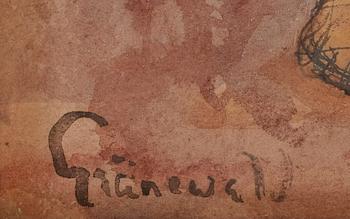 ISAAC GRÜNEWALD, Akvarell. Sign Grünewald.