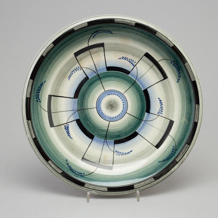 ILSE CLAESSON, a creamware dish from Rörstrand, signed I.C.