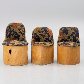 Kubbstolar, 3 st, 1900-tal.