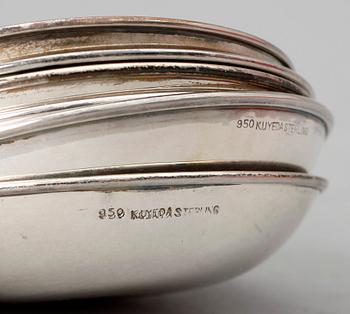 SKÅLFAT, 6 st, sterlingsilver, Japan 1900-tal. Tot ca 236 gram.