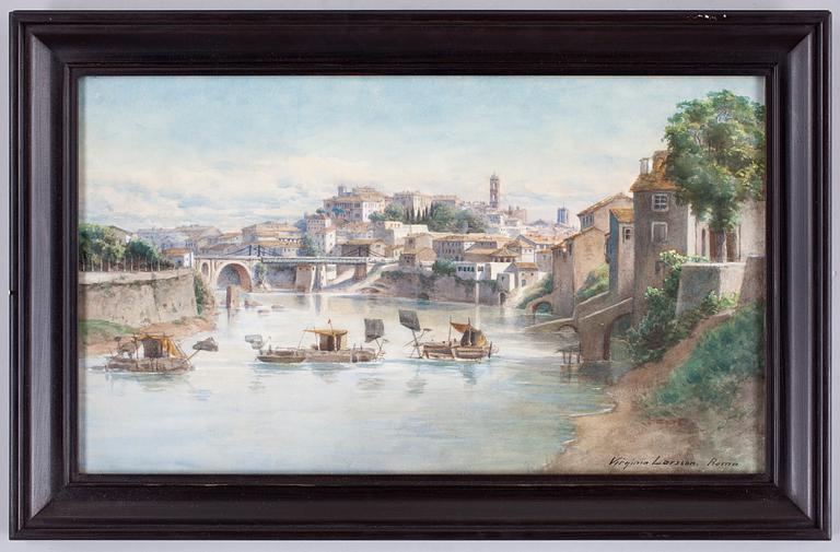 VIRGINIA LARSSON, akvarell, sign.