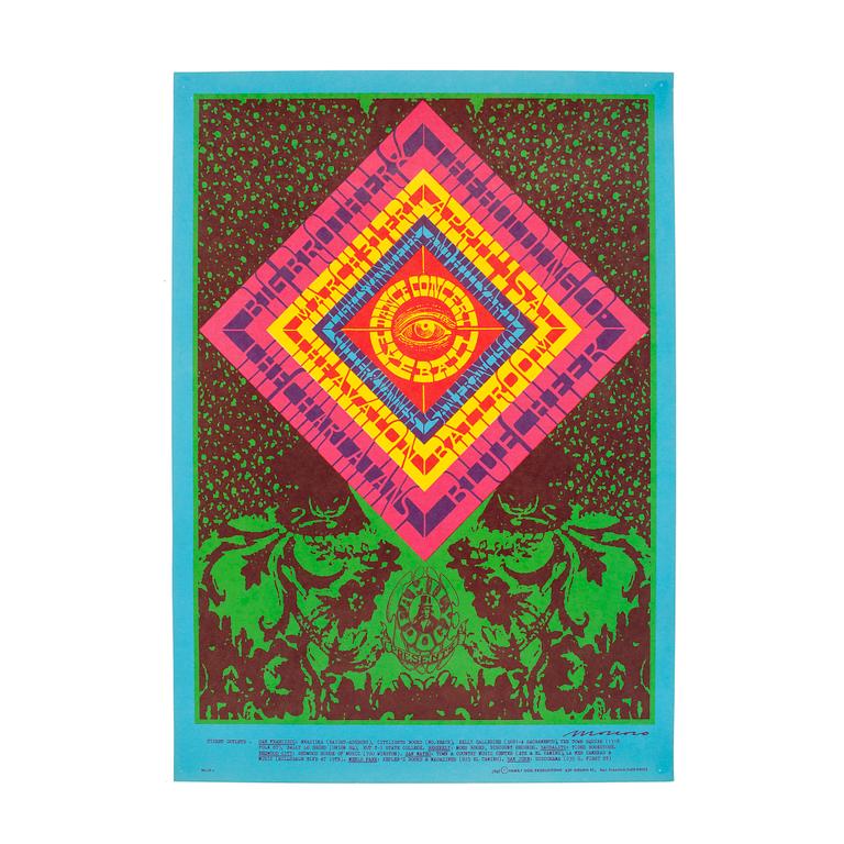 PSYKADELISKA KONSERTAFFISCHER, 2 st, offset, affisch, "Jefferson airplane"&"Grateful dead", "Big brother"&"Blue cheer", 1966-1967.
