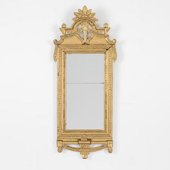 A Gustavian style mirror, late 19th Century.