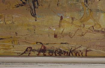 OKÄND KONSTNÄR. Olja på , sign Rosenkvist.