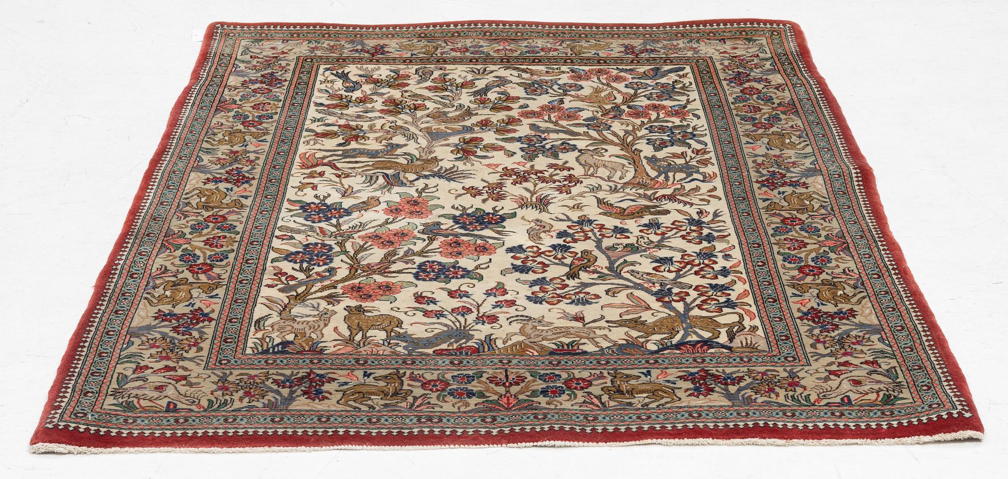 Matta, Ghom, figural, ca 160 x 107 cm.