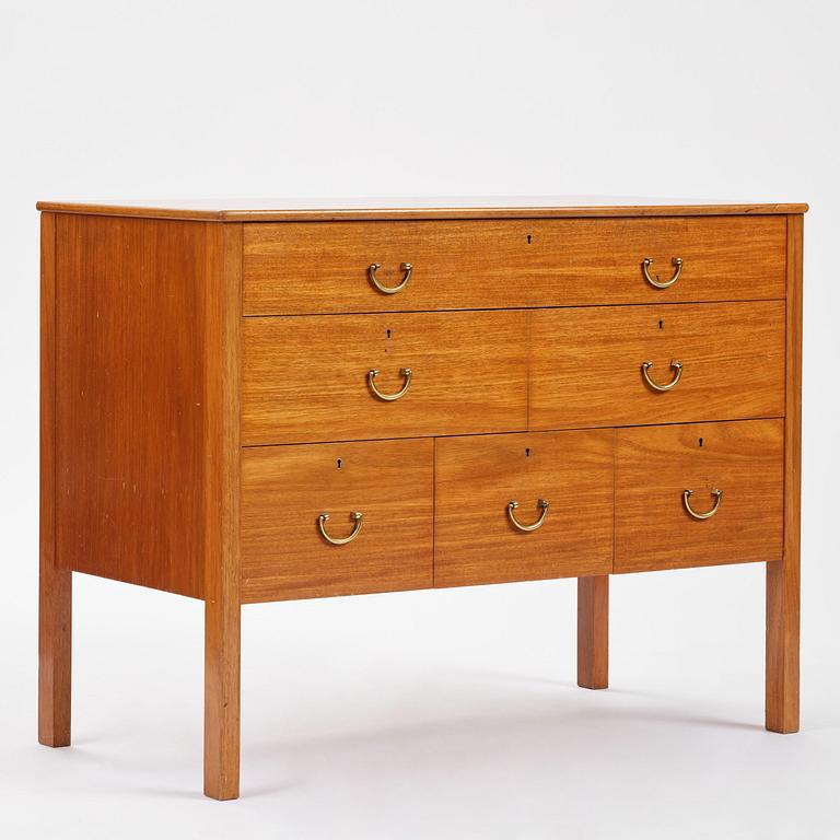 Josef Frank, a mahogany chest of drawers, Firma Svenskt Tenn, 1950s.