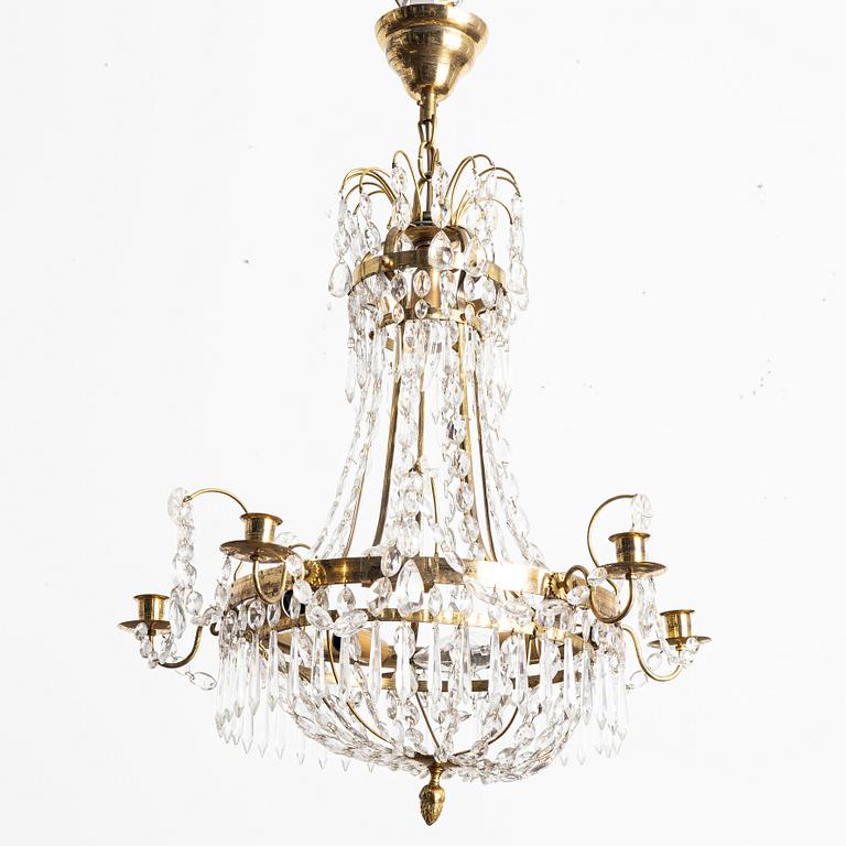 A Gustavian style chandelier, 20th century.